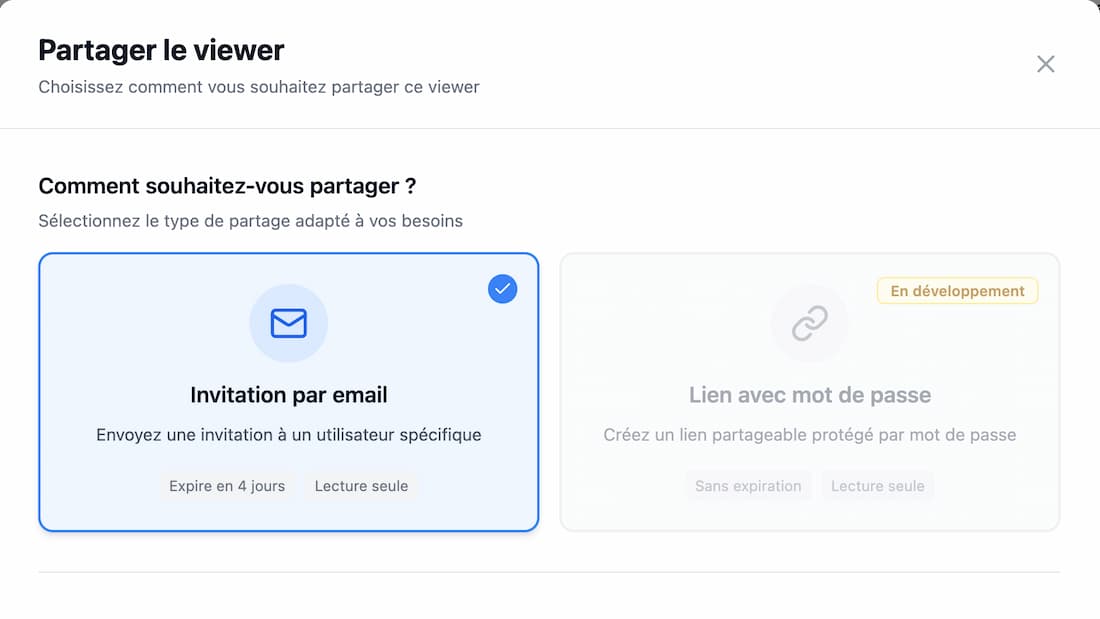 Partage d'un viewer 3D par lien sécurisé, sans installation logicielle