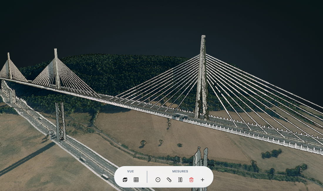 Visualisation interactive d'un nuage de points 3D LiDAR dans le navigateur